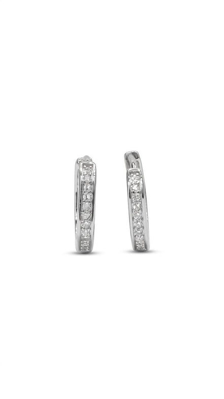 Hexa Geometric Huggie Hoop Earrings – 925 Sterling Silver