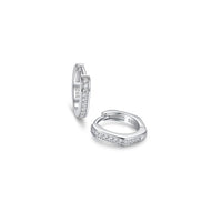 Hexa Geometric Huggie Hoop Earrings – 925 Sterling Silver