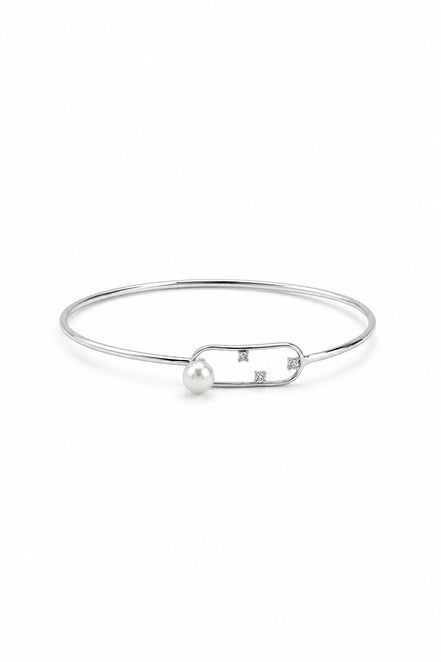 Pearl Grace Open Cuff Bracelet