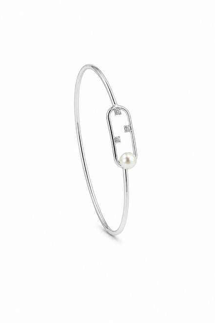 Pearl Grace Open Cuff Bracelet