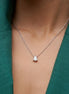 Silver Stella Edge Solitaire Necklace