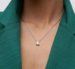 Silver Stella Edge Solitaire Necklace