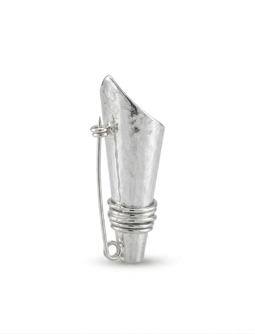 Silver Hand-Made Blossom Brooch.