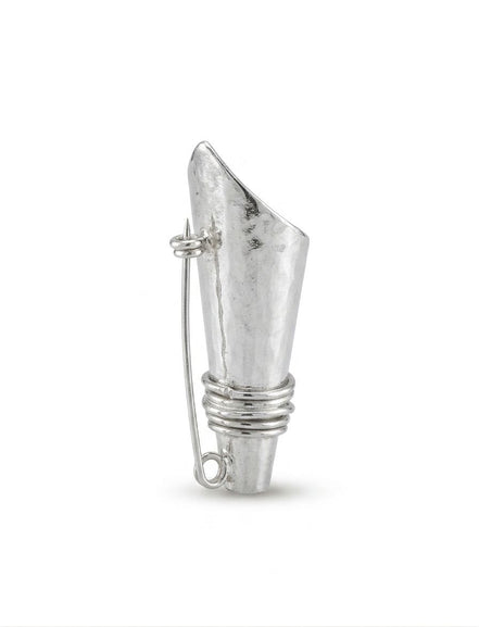Silver Hand-Made Blossom Brooch.