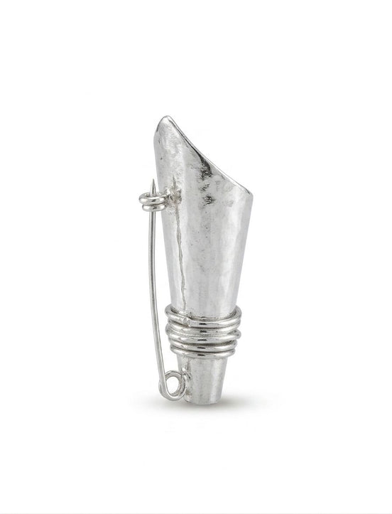 Silver Hand-Made Blossom Brooch.