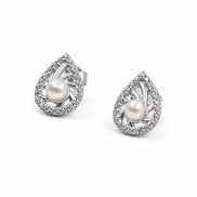 Pearl Teardrop Stud Earrings