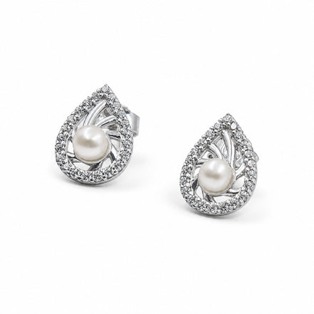Pearl Teardrop Stud Earrings