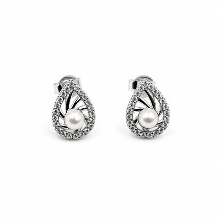 Pearl Teardrop Stud Earrings