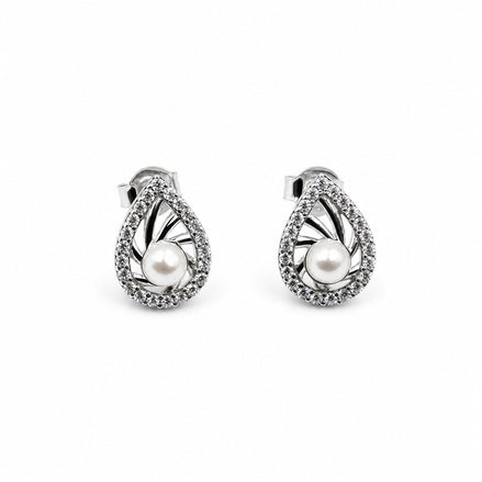 Pearl Teardrop Stud Earrings