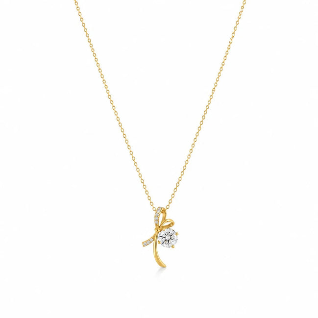 Bow Solitaire Necklace