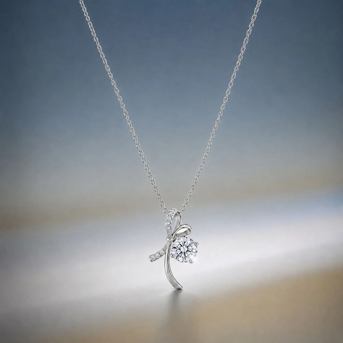 Bow Solitaire Necklace