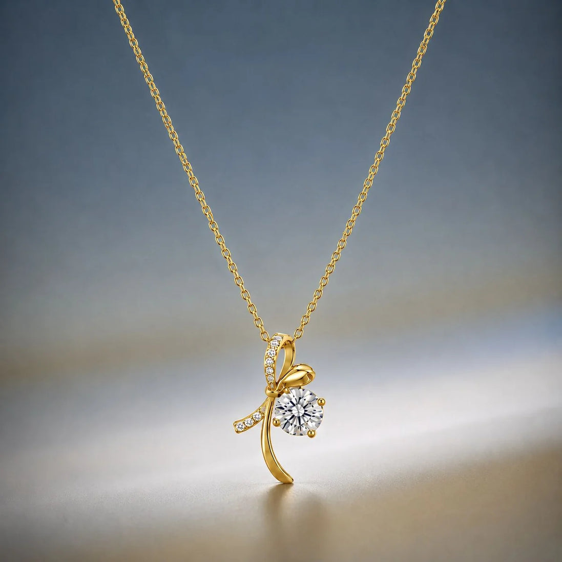 Bow Solitaire Necklace