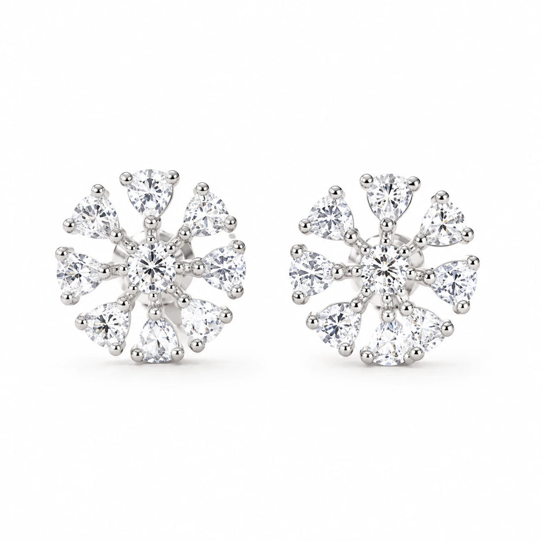 Frost Bloom Snowflake Stud Earrings