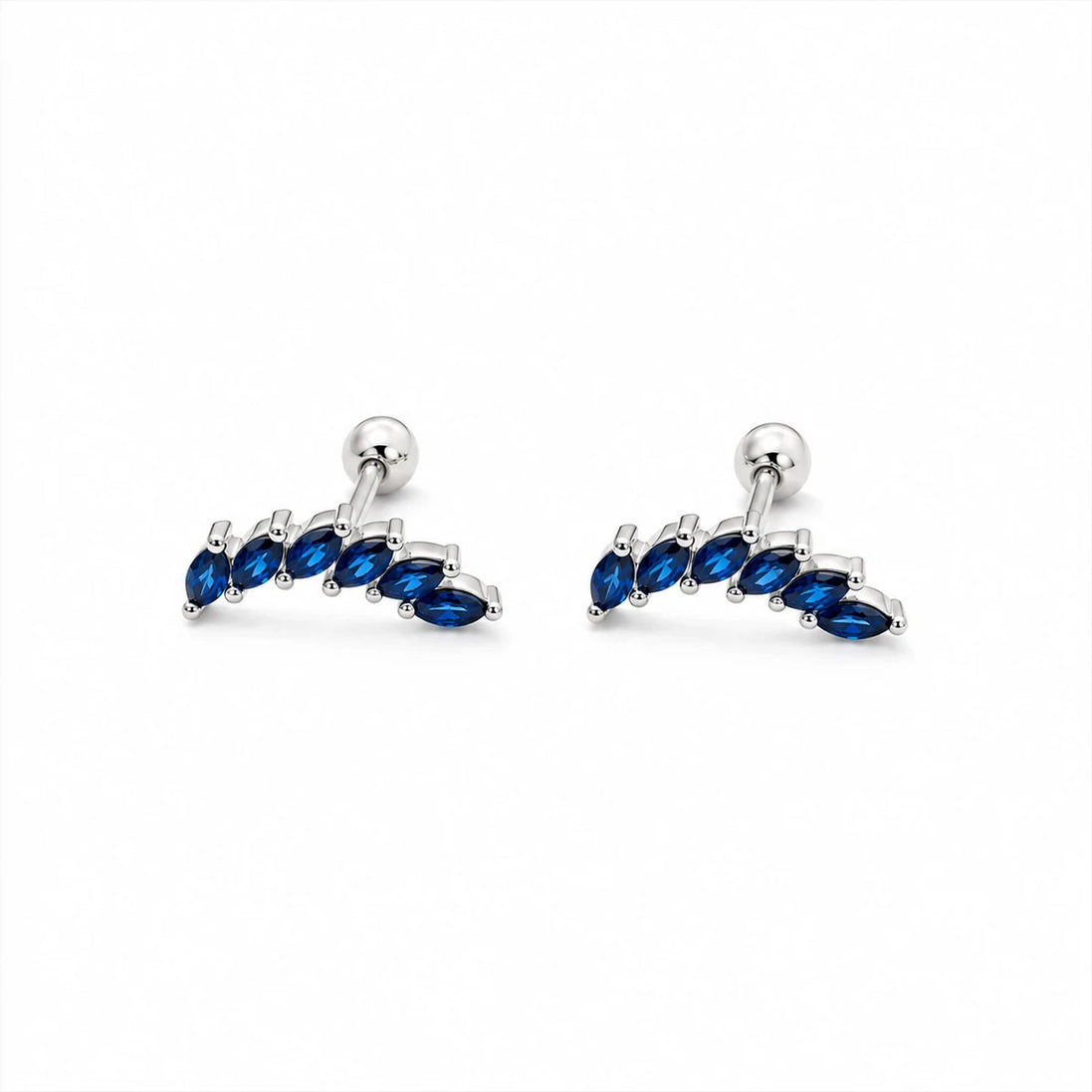 Sapphire Vine Ear Climber Earrings