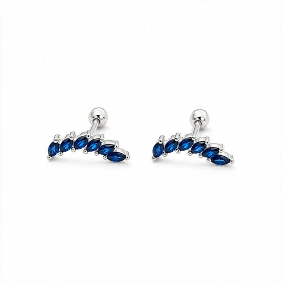Sapphire Vine Ear Climber Earrings