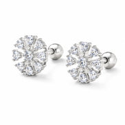 Frost Bloom Snowflake Stud Earrings
