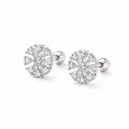 Frost Bloom Snowflake Stud Earrings