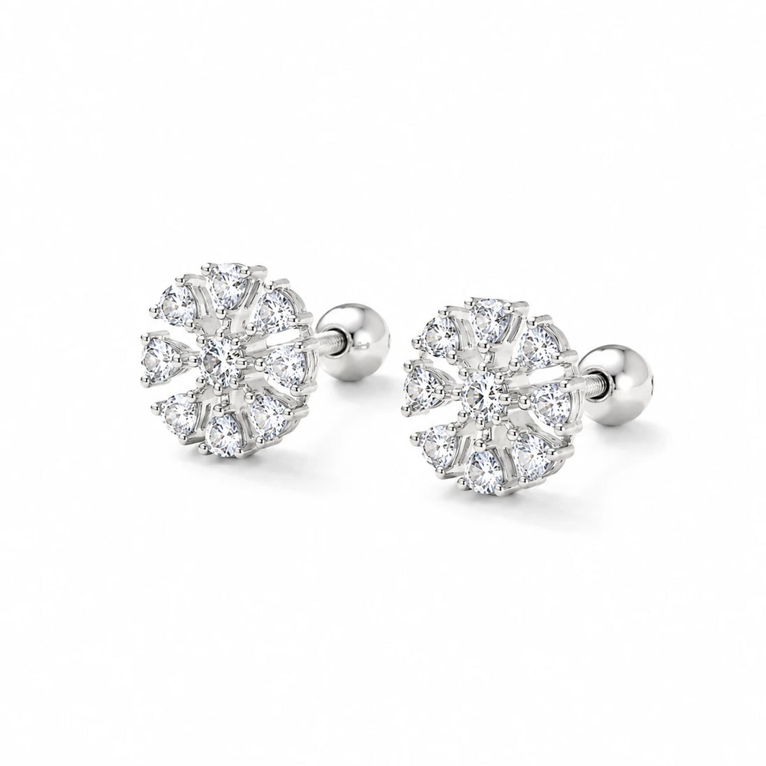 Frost Bloom Snowflake Stud Earrings