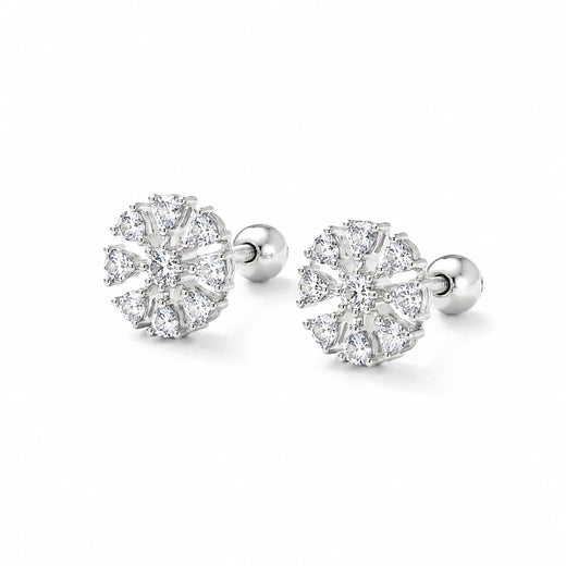 Frost Bloom Snowflake Stud Earrings