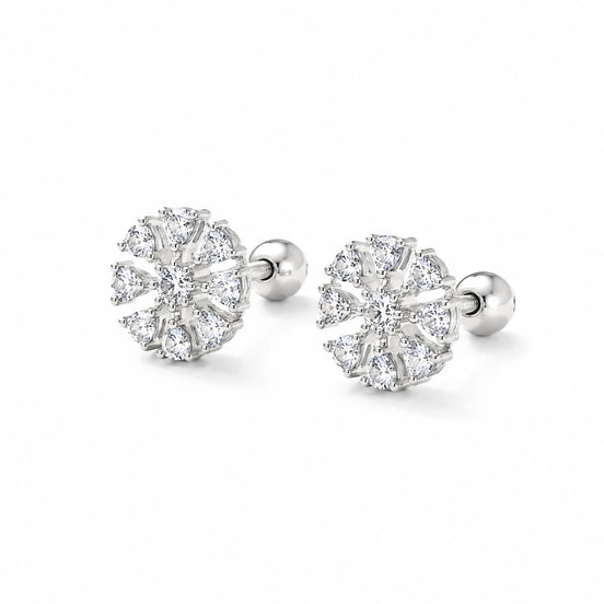 Frost Bloom Snowflake Stud Earrings