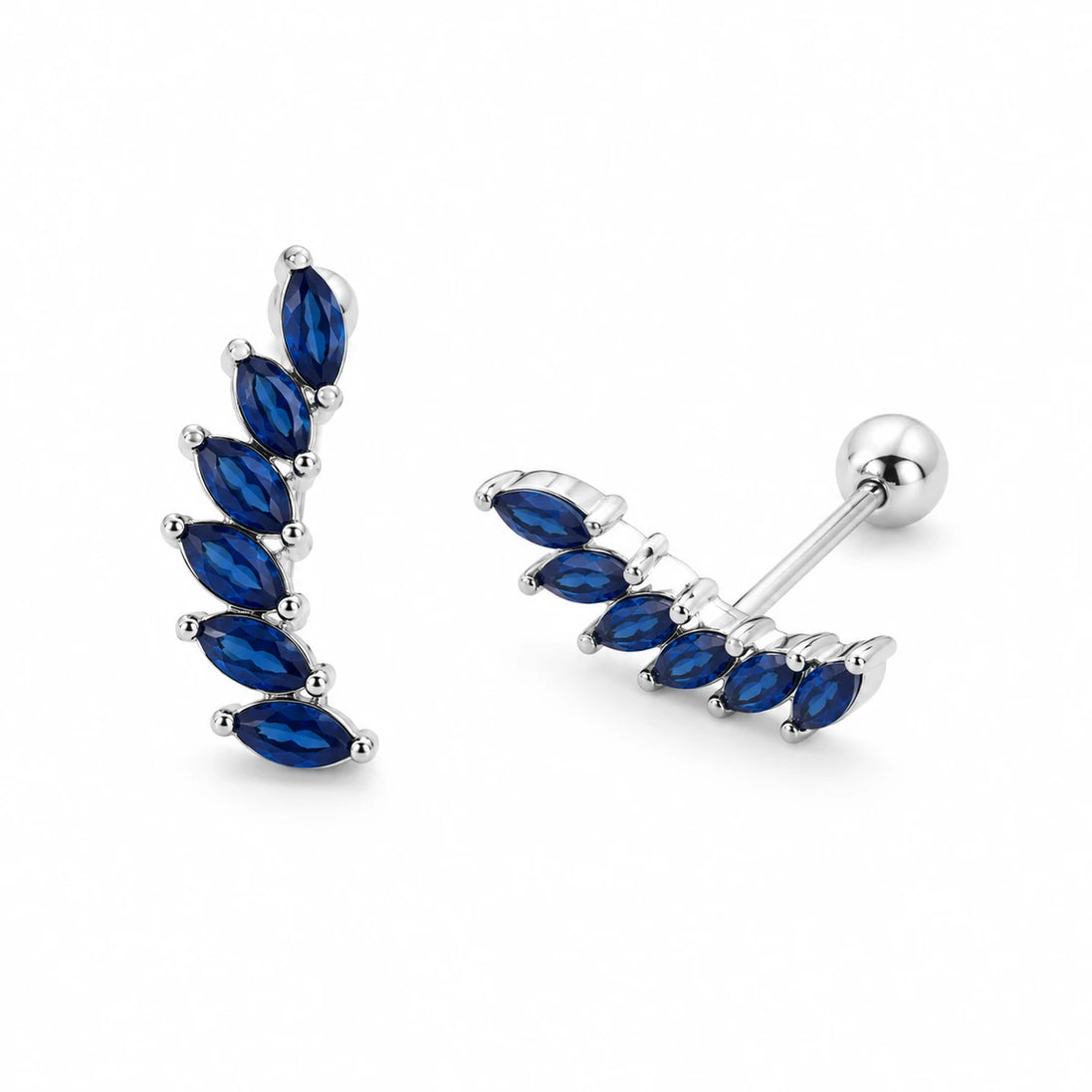 Sapphire Vine Ear Climber Earrings