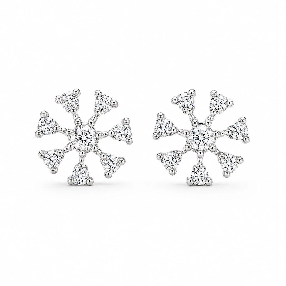 Frost Bloom Snowflake Stud Earrings