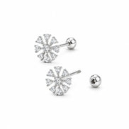 Frost Bloom Snowflake Stud Earrings