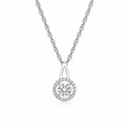 Halo Solitaire Pendant Necklace