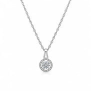 Halo Solitaire Pendant Necklace