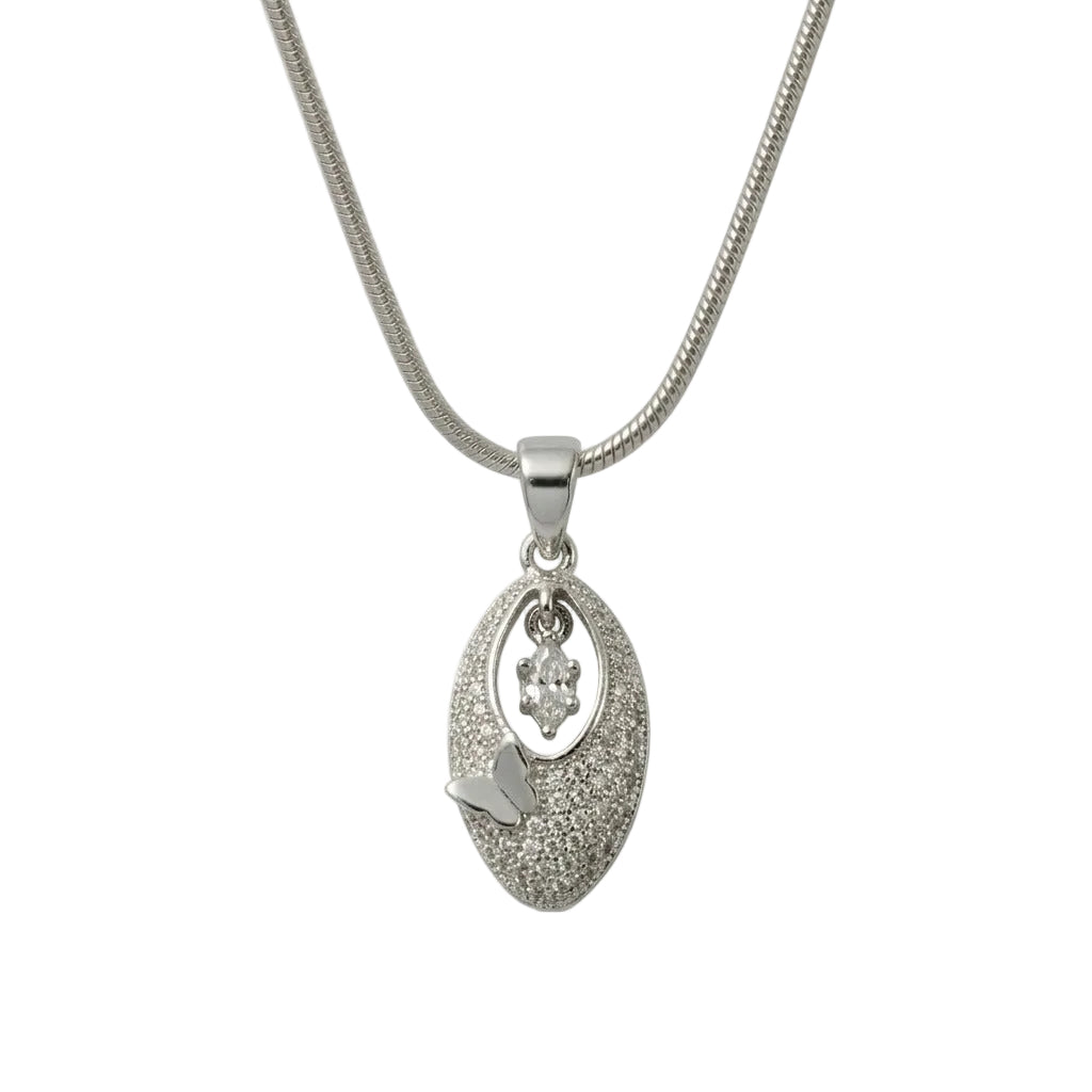 Crystal Leaf Pendant Set