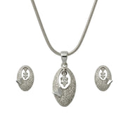 Crystal Leaf Pendant Set