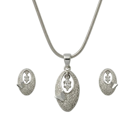 Crystal Leaf Pendant Set