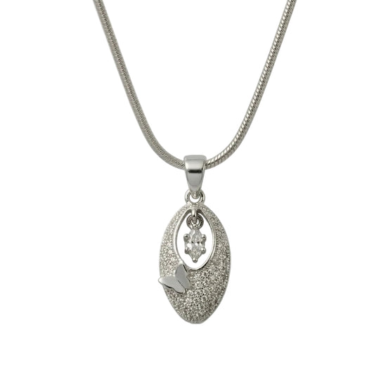 Crystal Leaf Pendant Set