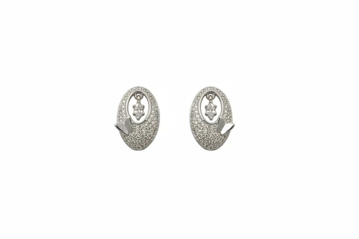 Crystal Leaf Pendant Set