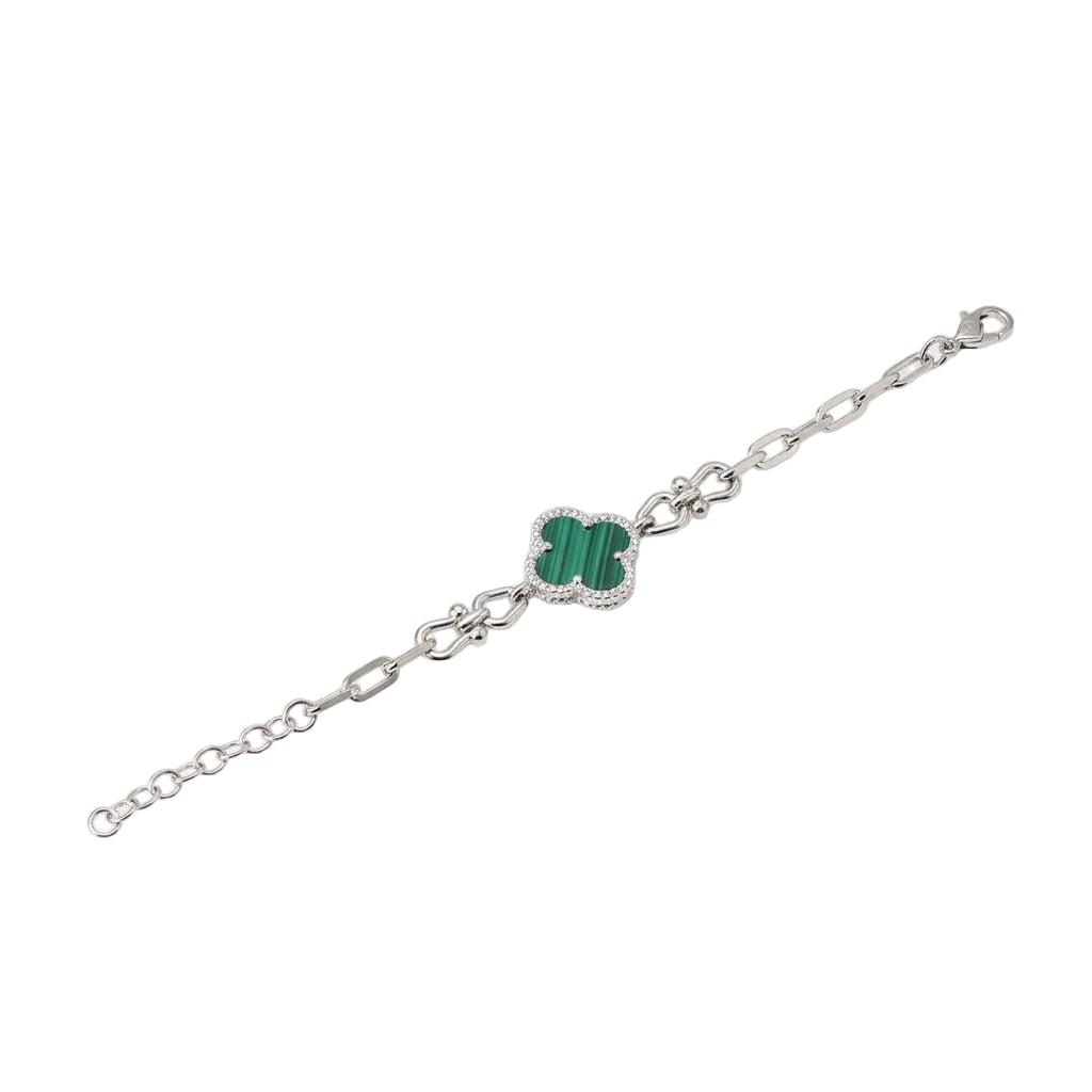 Emerald Clover Charm Bracelet