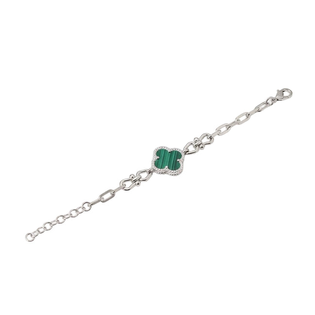 Emerald Clover Charm Bracelet