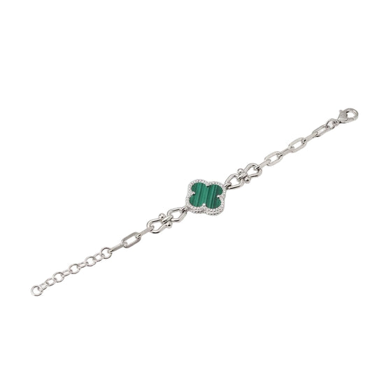 Emerald Clover Charm Bracelet