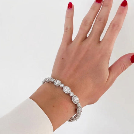 Silver Aurora Halo Crystal Bracelet