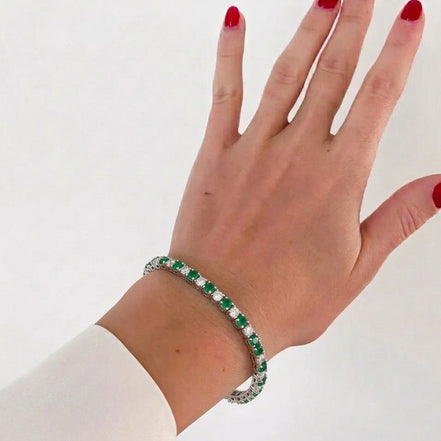 Emerald Spark Tennis Bracelet