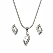Silver Leaf Pendant Set