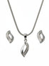 Silver Leaf Pendant Set