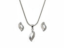 Silver Leaf Pendant Set