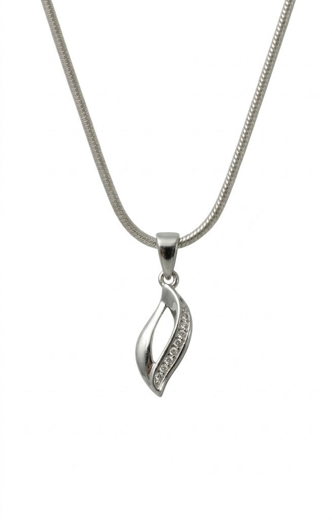 Silver Leaf Pendant Set