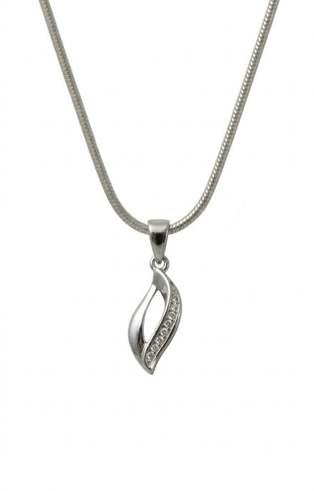 Silver Leaf Pendant Set