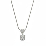 Silver Classic Solitaire Pendant Set