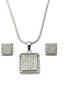 Silver Radiant Square Pendant Set