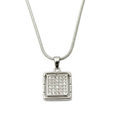 Silver Radiant Square Pendant Set