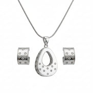 Silver Luna Drop Pendant Set