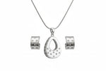 Silver Luna Drop Pendant Set