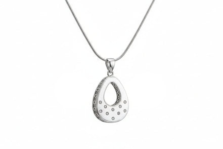 Silver Luna Drop Pendant Set